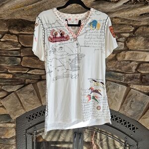 Double D Ranch White Graphic Short Sleeve Tee